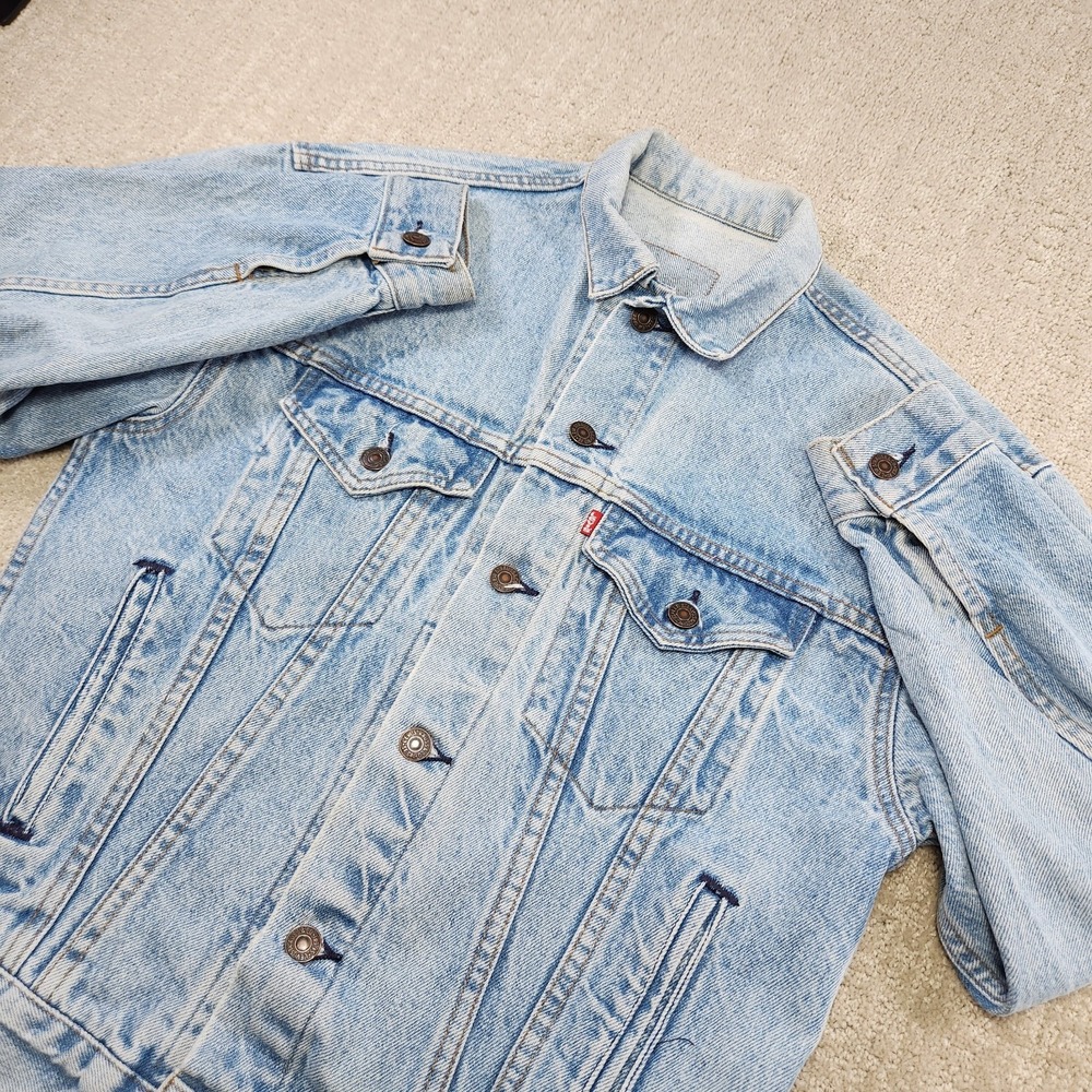 Vintage Levis Denim Jacket Men *Small *READ Light Wash 80s 90s Trucker USA Made